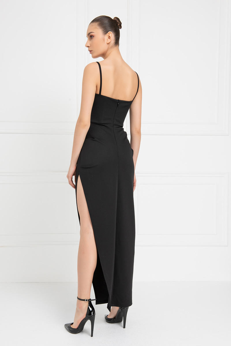оптовая черный Split-Leg Cami Maxi Dress