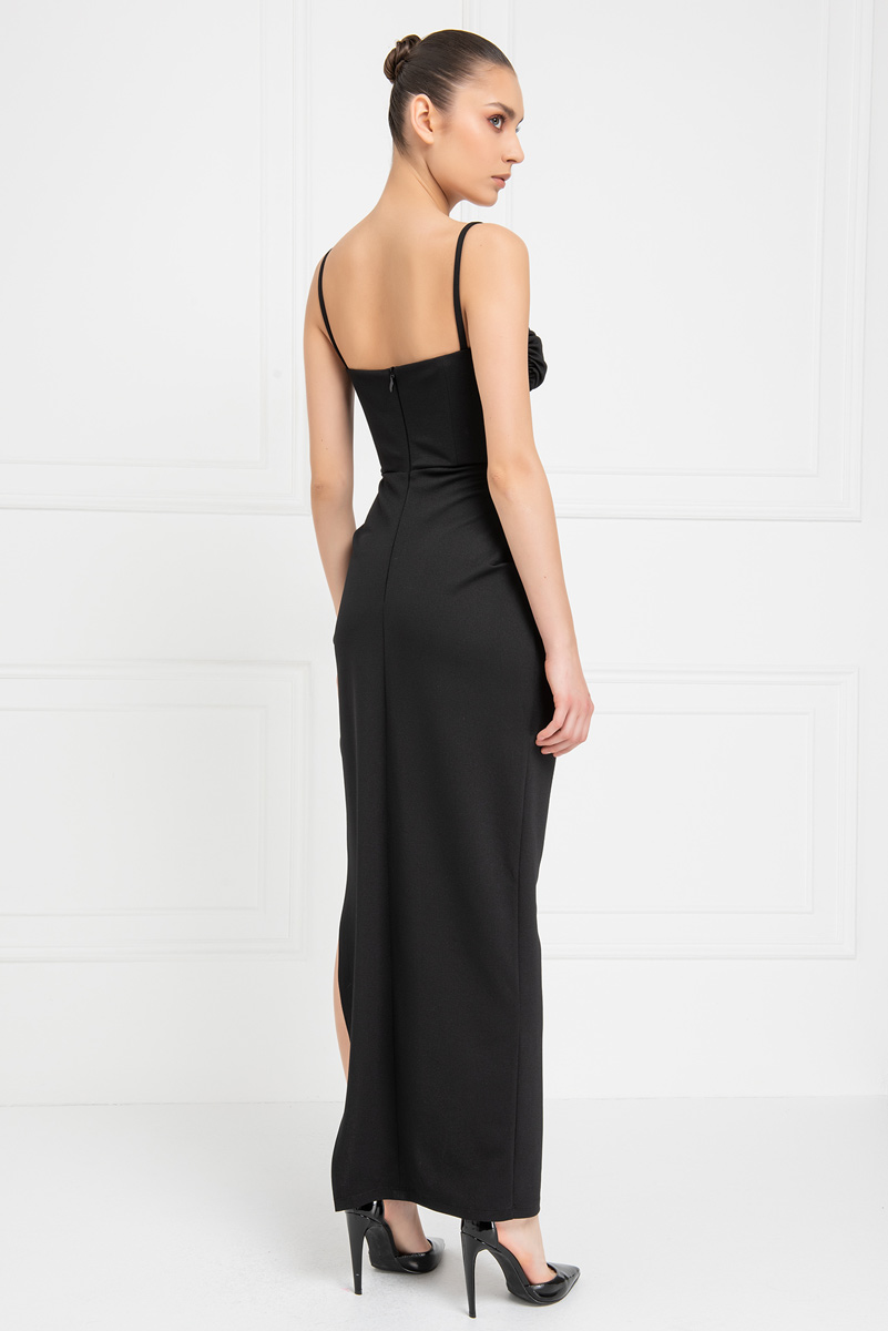 оптовая черный Split-Leg Cami Maxi Dress
