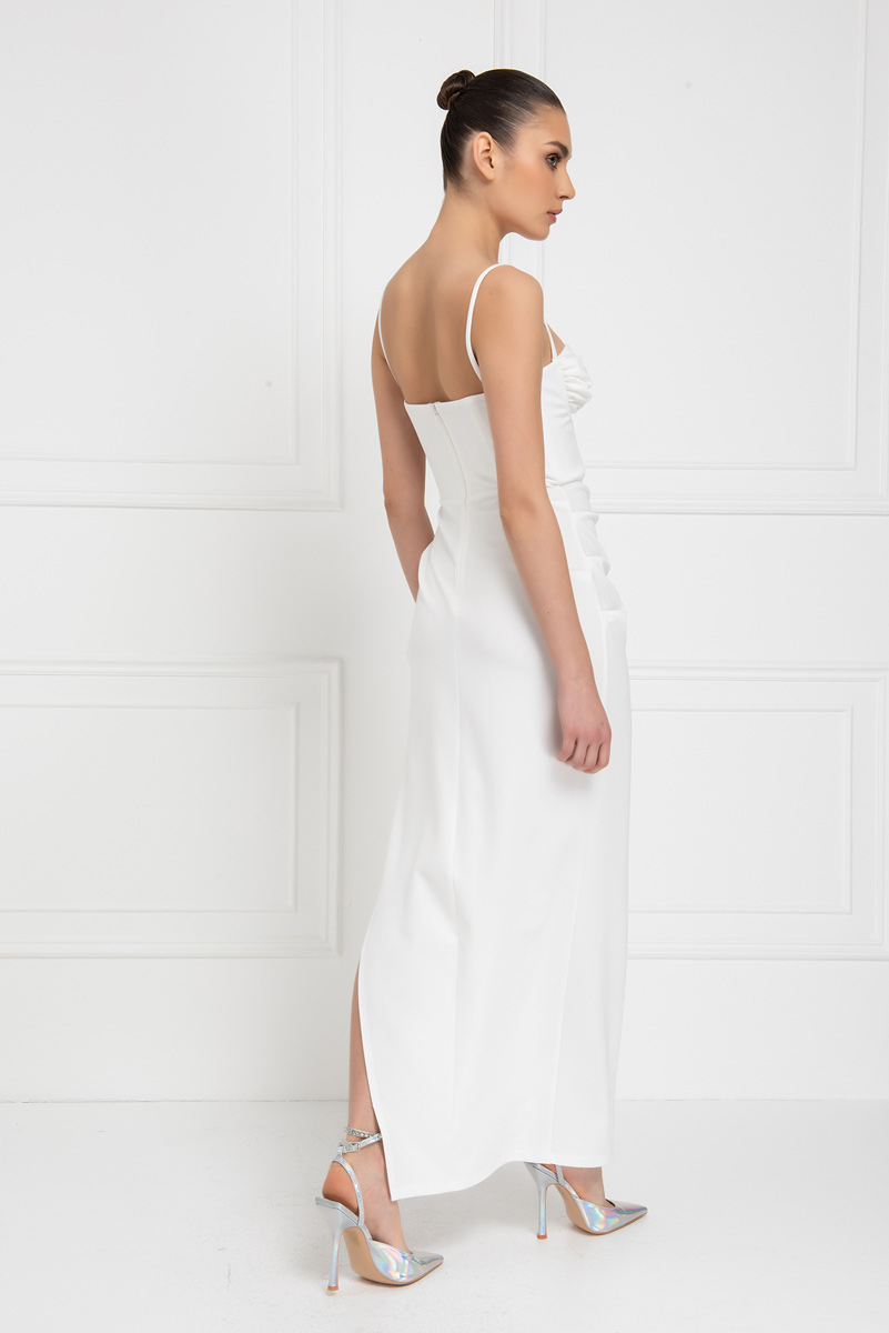 Wholesale Offwhite Split-Leg Cami Maxi Dress