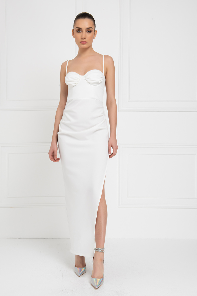 Wholesale Offwhite Split-Leg Cami Maxi Dress