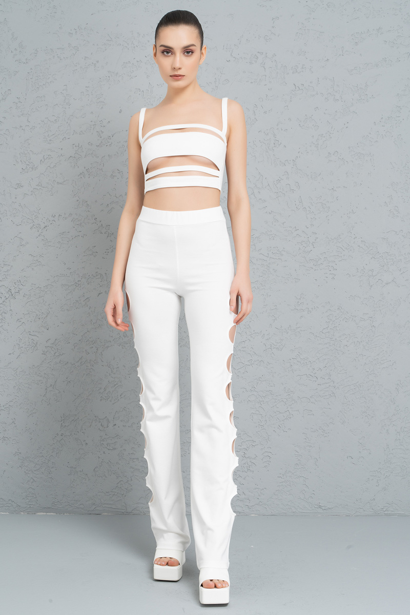 оптовая Offwhite Cut Out Side Pants