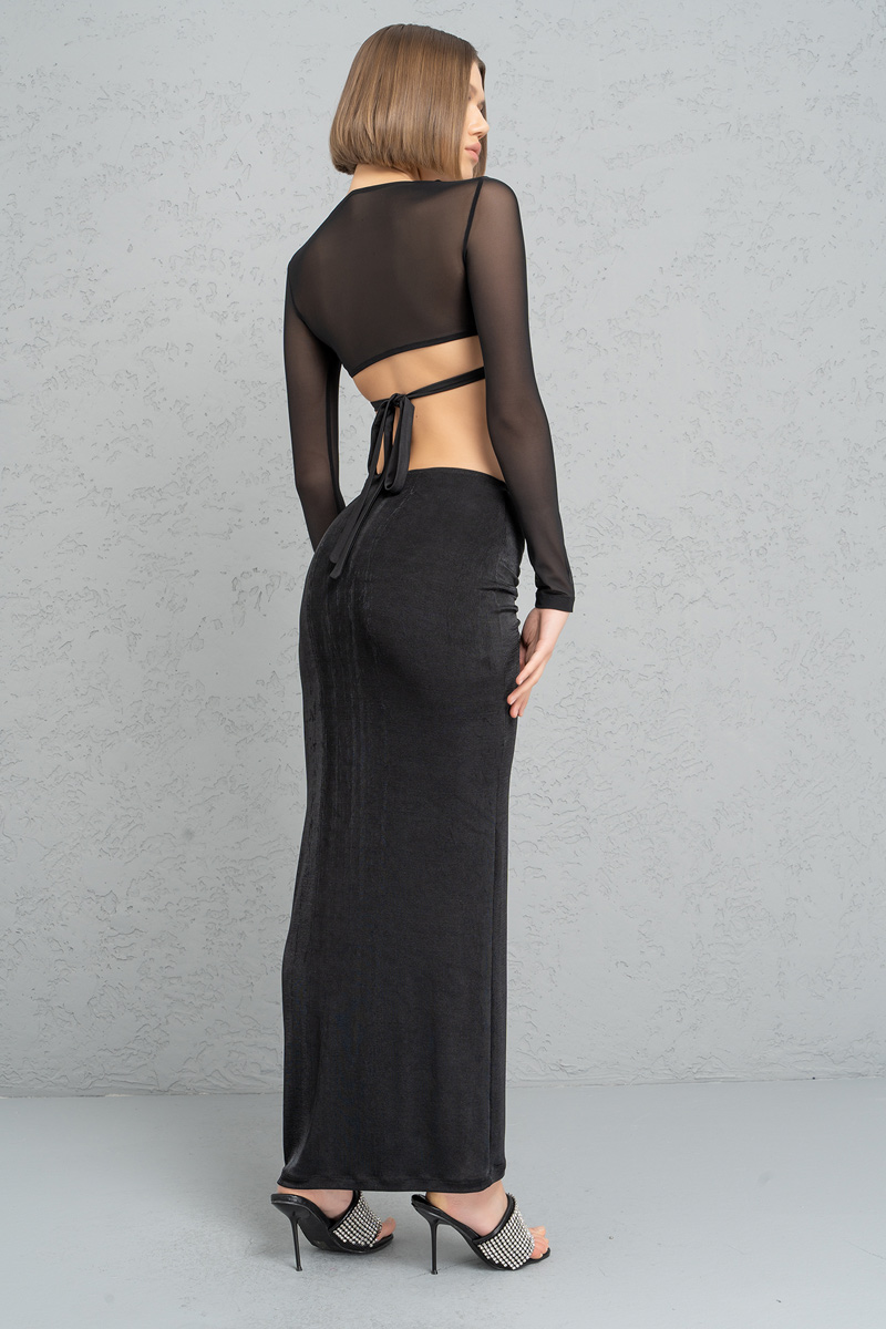 Wholesale Nude Ruched Maxi Skirt