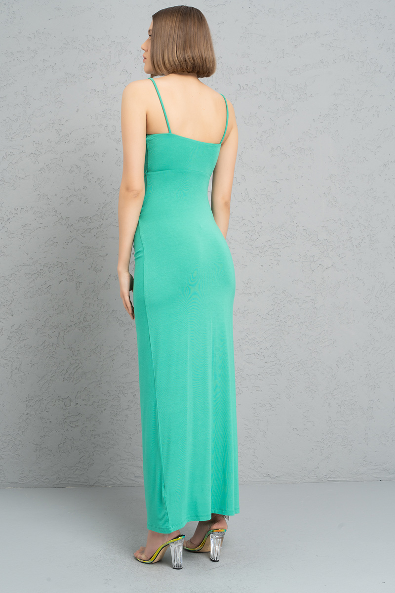 New Green Cut Out Front Cami Maxi Dress
