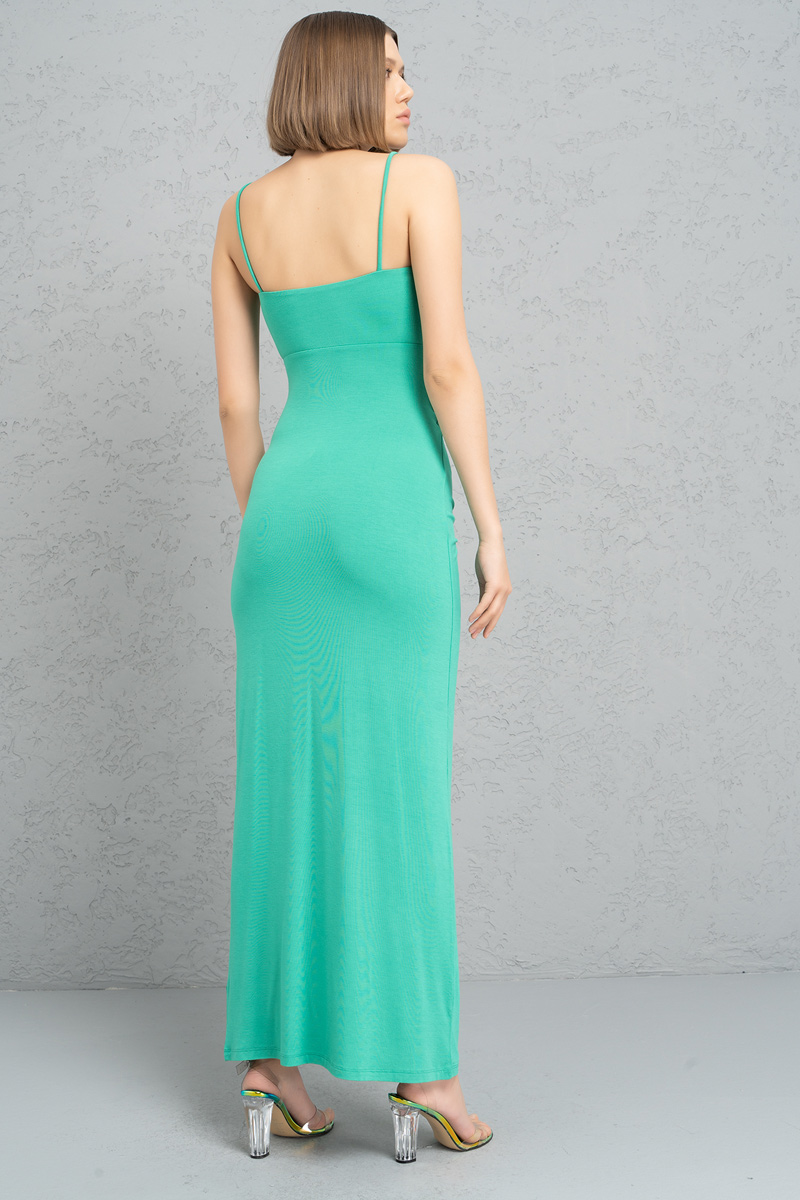 Wholesale New Green Cut Out Front Cami Maxi Dress