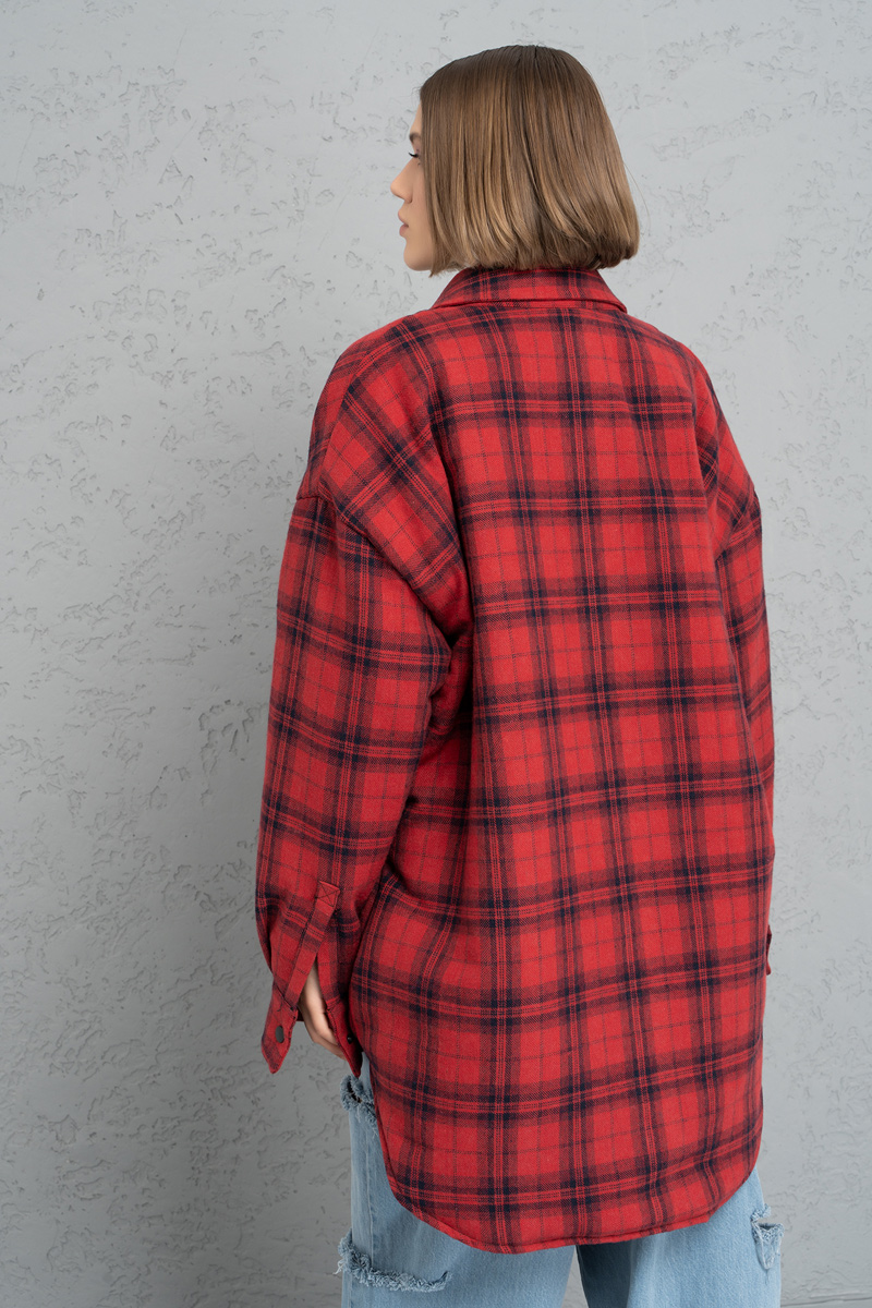 Black Red Checkered Shirt with Fiber Inside Lining