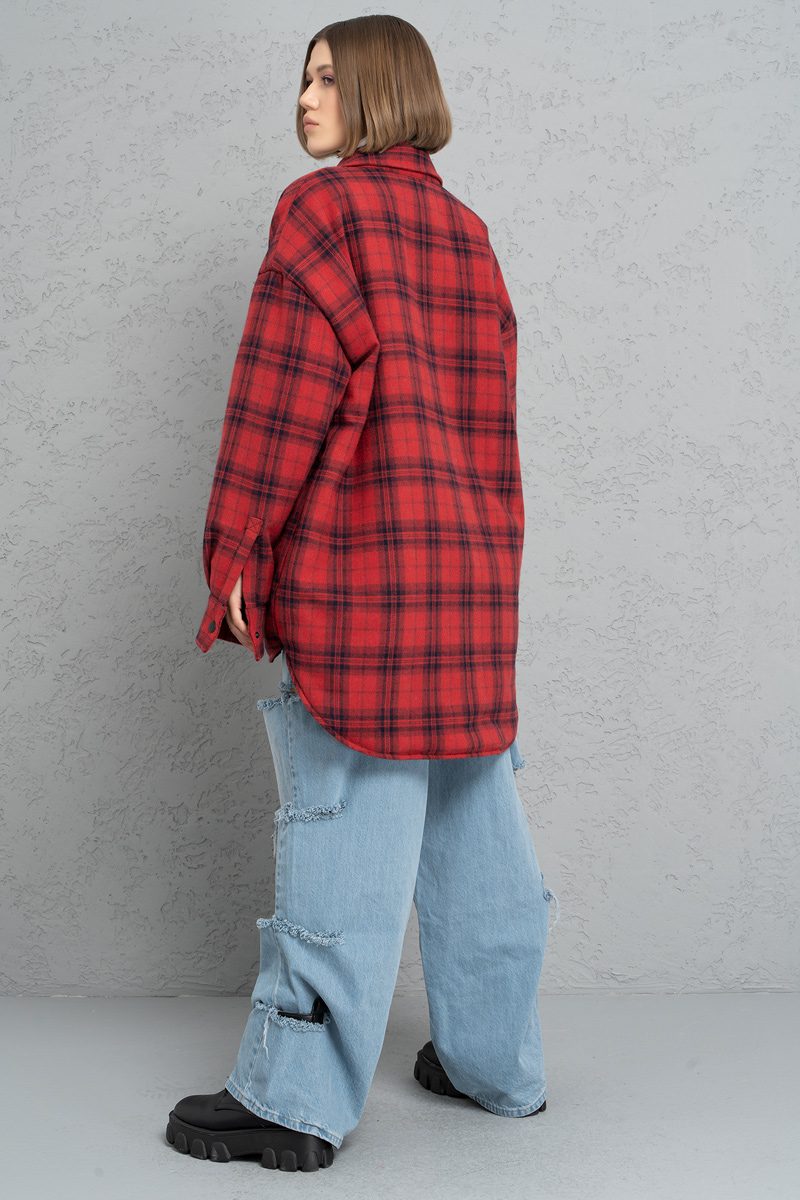 Black Red Checkered Shirt with Fiber Inside Lining