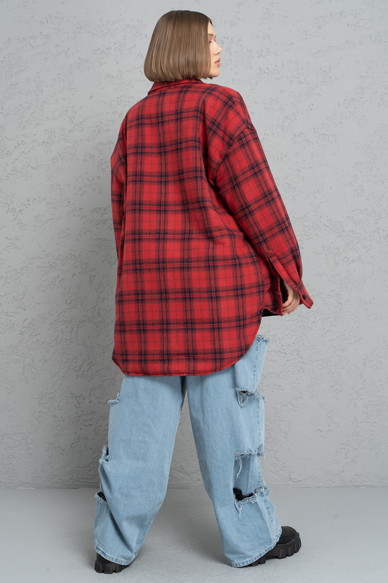 Black Red Checkered Shirt with Fiber Inside Lining