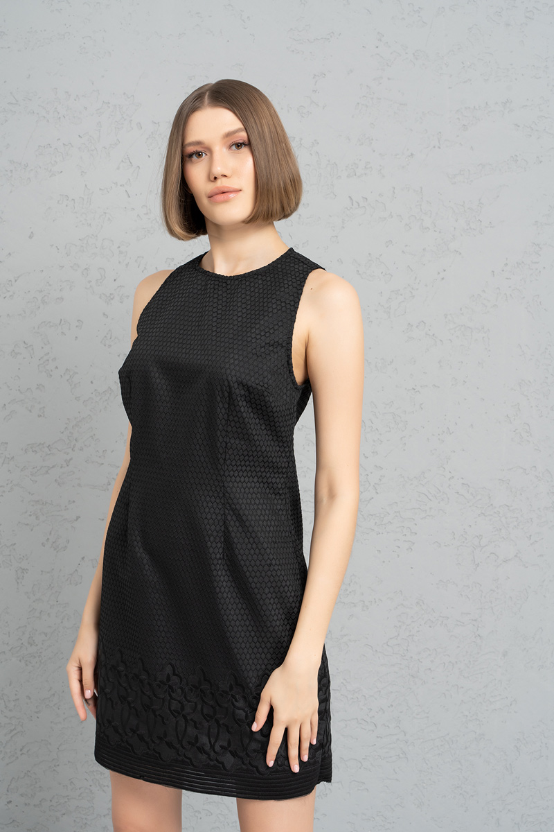Wholesale Black Crochet Tank Mini Dress