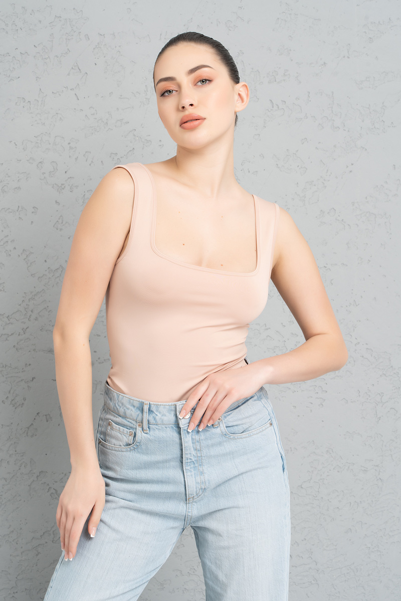 Nude Square Neck Tank Top