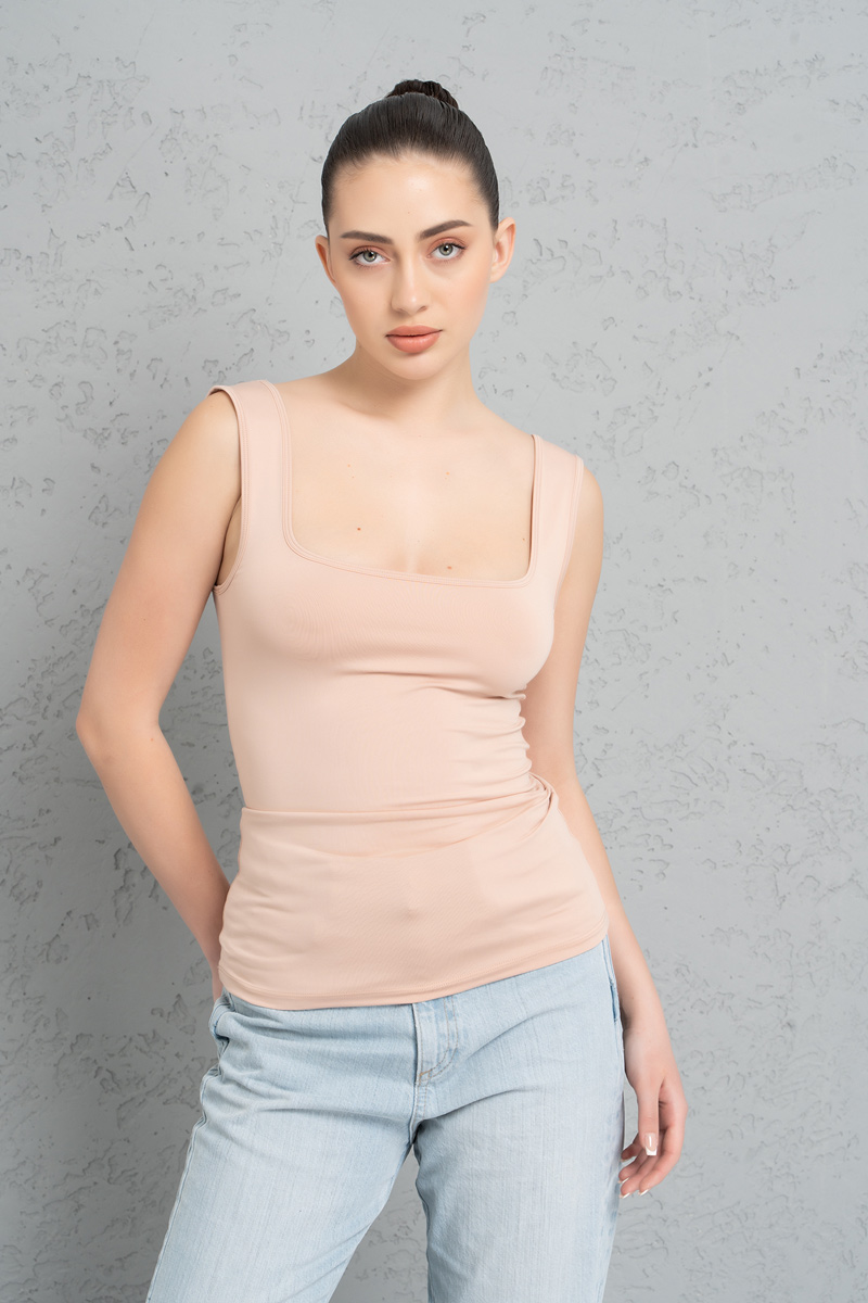Nude Square Neck Tank Top
