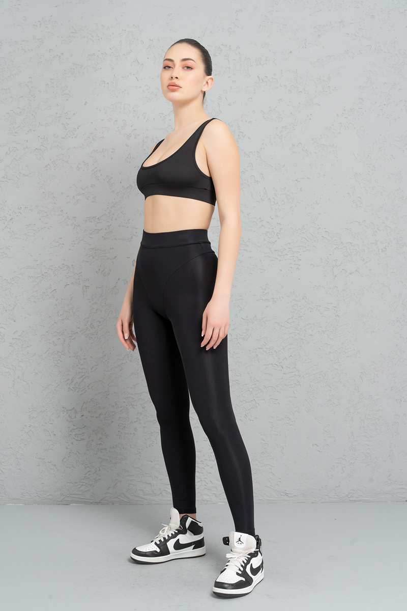 Sheer Black Waistband Leggings