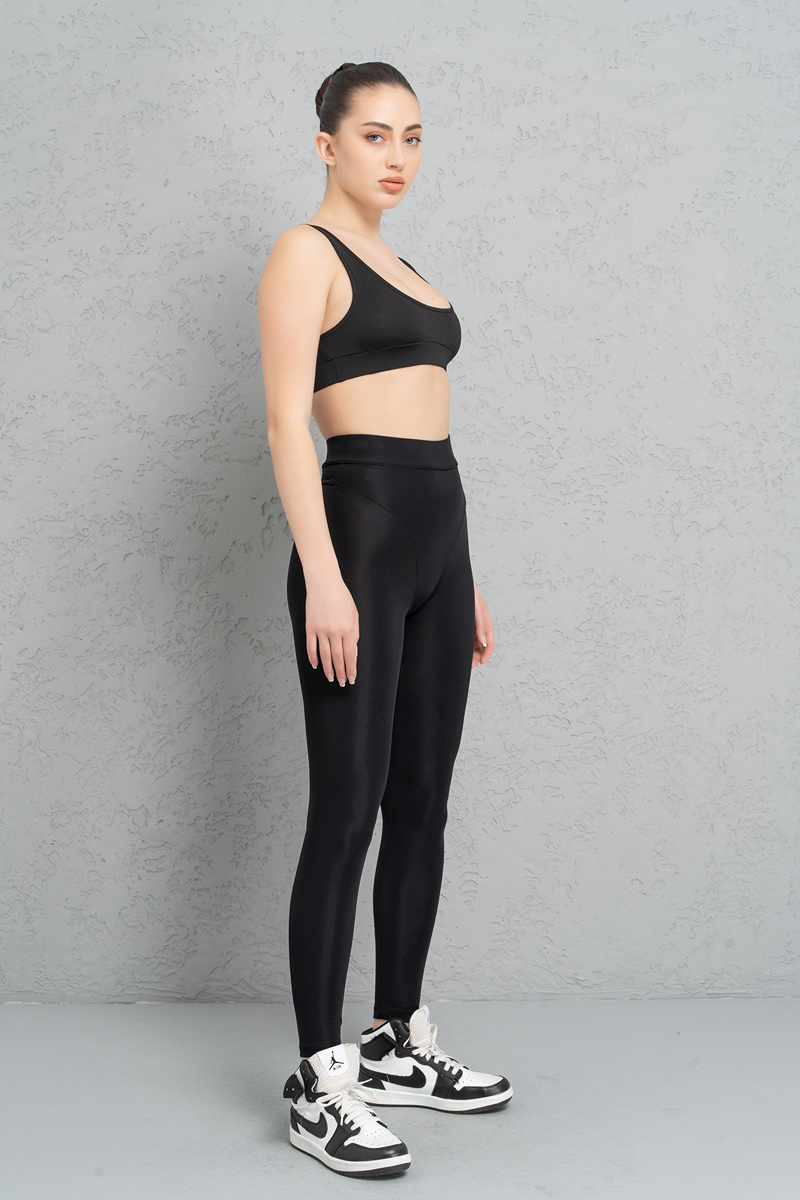 Sheer Black Waistband Leggings