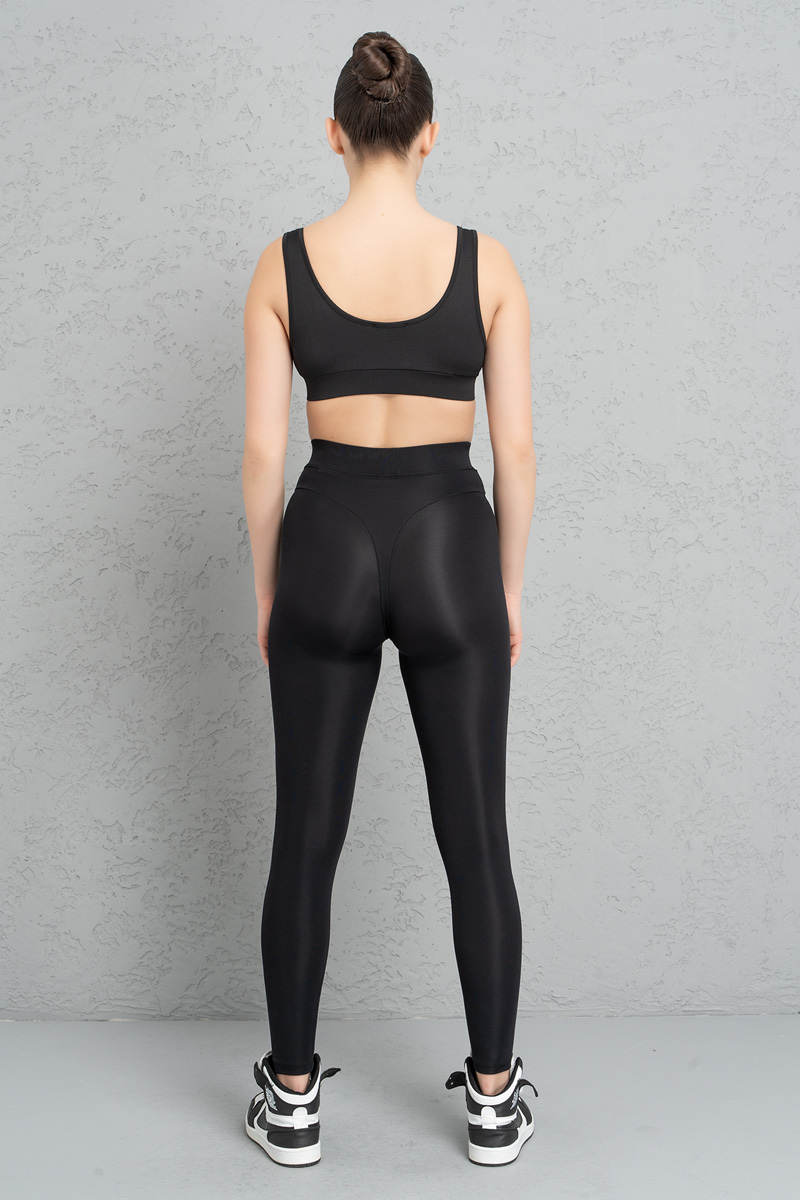 Sheer Black Waistband Leggings