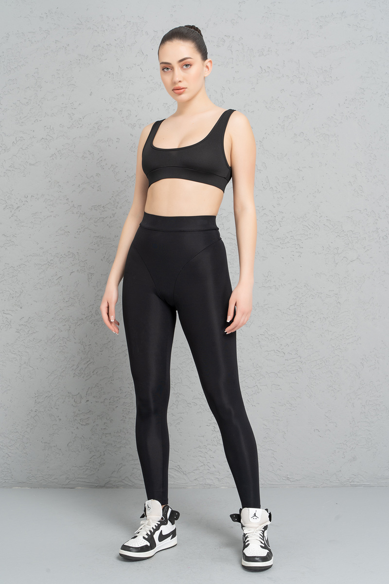 Sheer Black Waistband Leggings