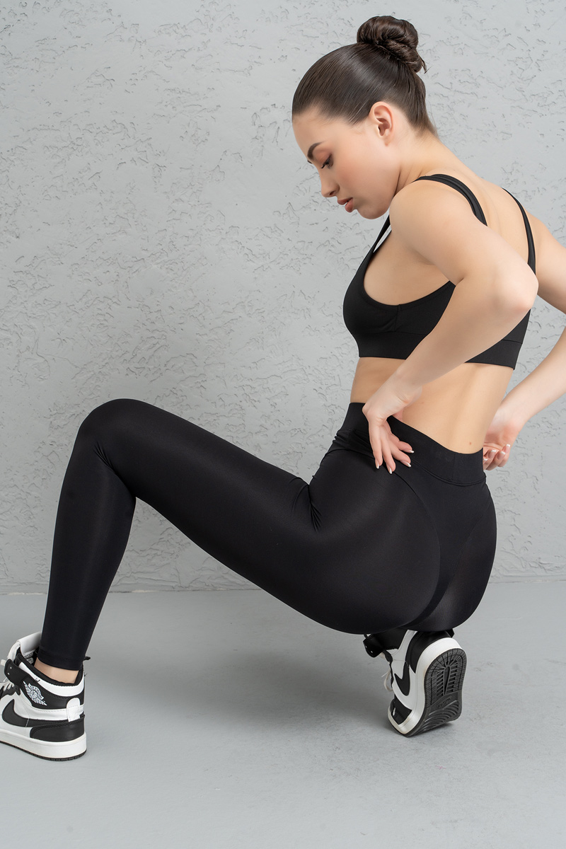 Sheer Black Waistband Leggings