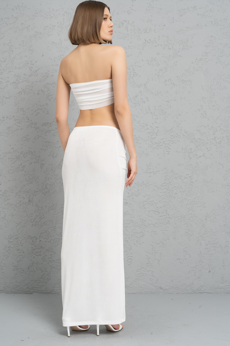 оптовая Offwhite Ruched Maxi Skirt