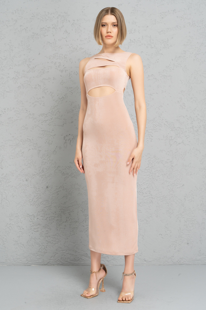 Wholesale Nude Cut Out Sleeveless Dress