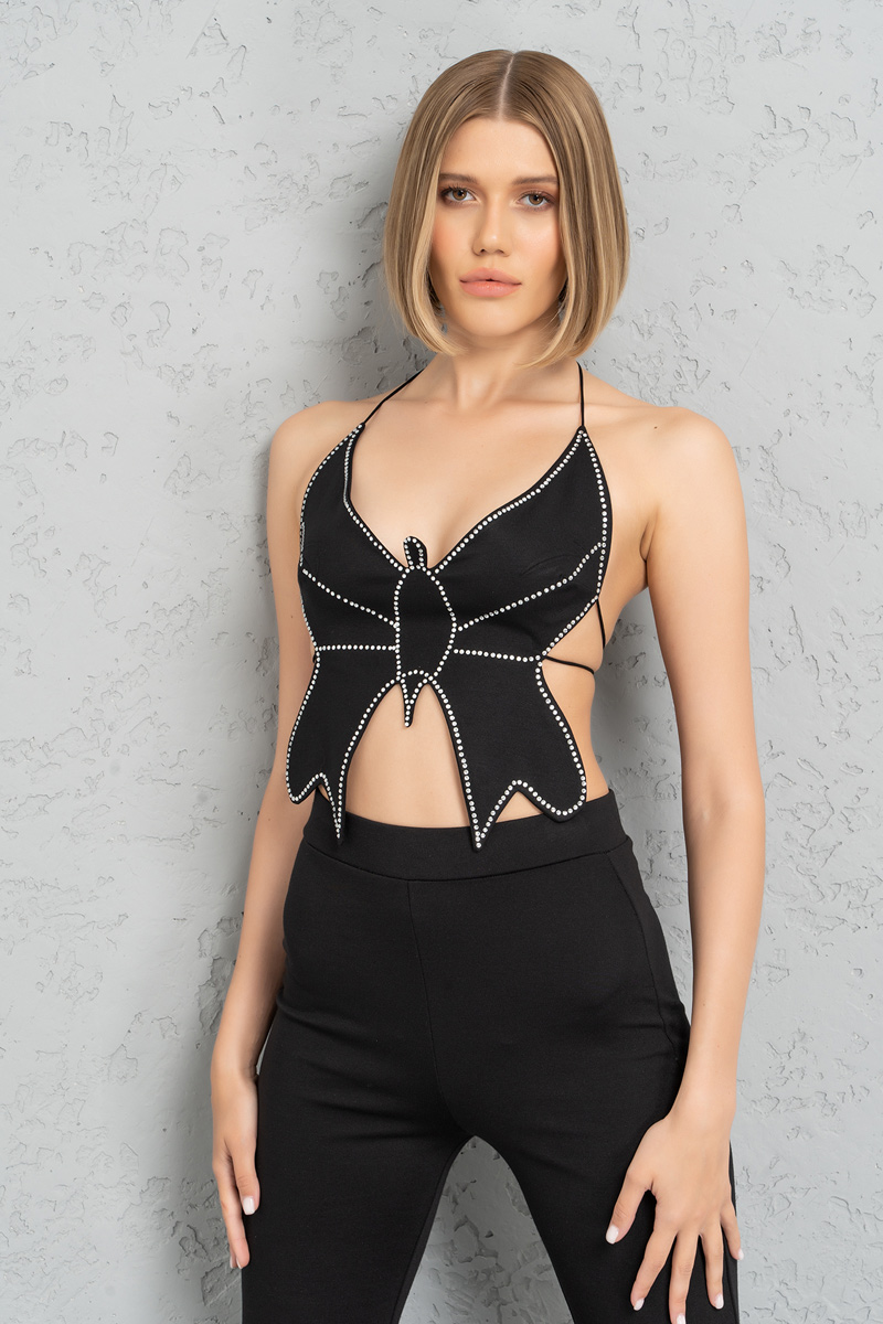 Wholesale Black Butterfly Top