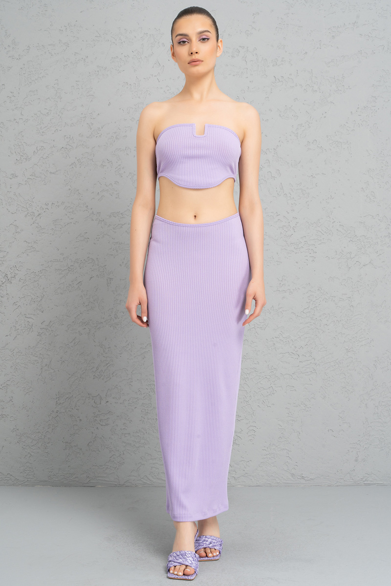 Wholesale New Lilac U-Wire Tube Top & Skirt Set