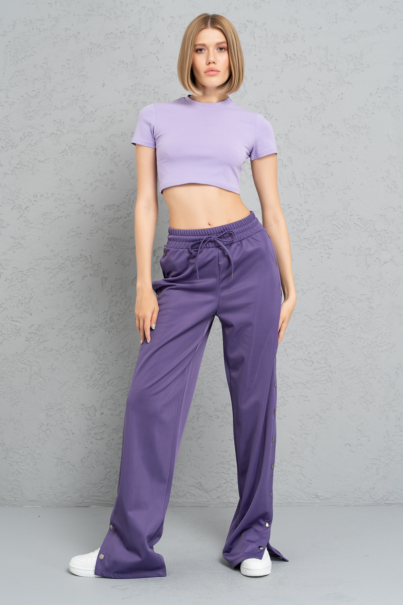 Wholesale Short Sleeve New Lilac Crop Top