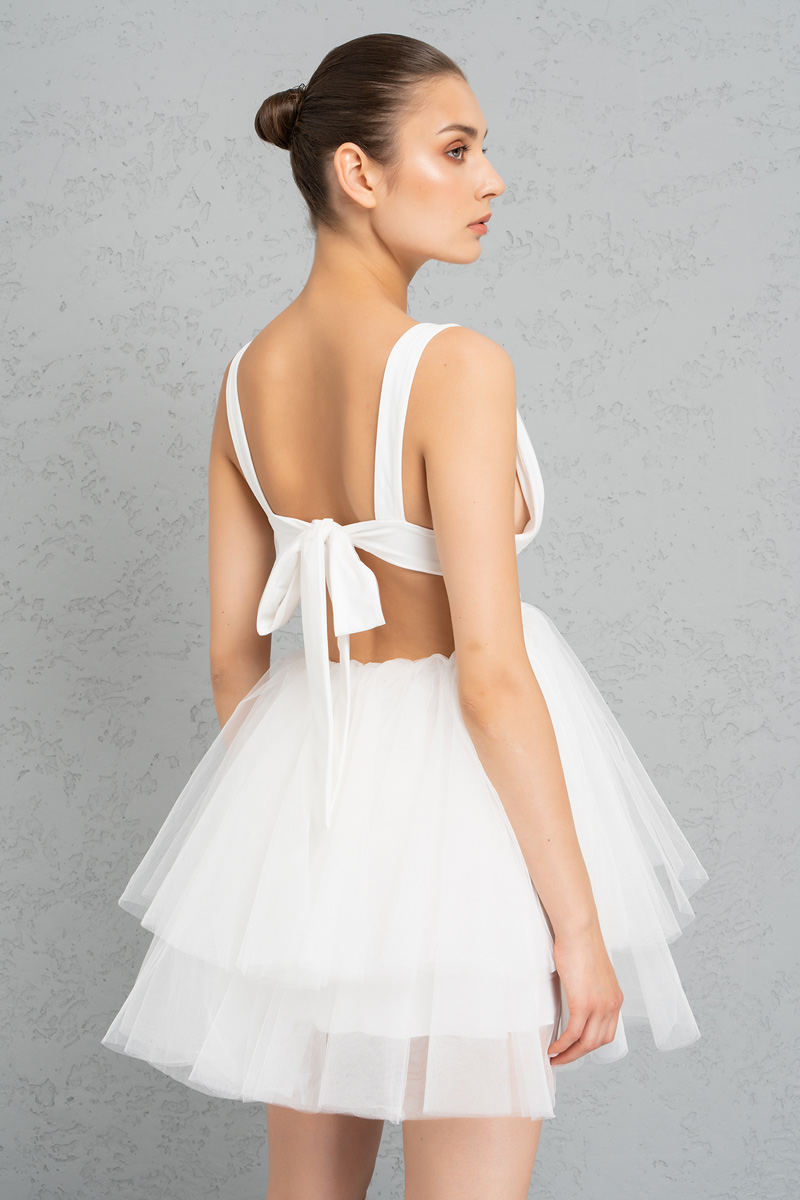 Offwhite Backless Mini Tutu Dress