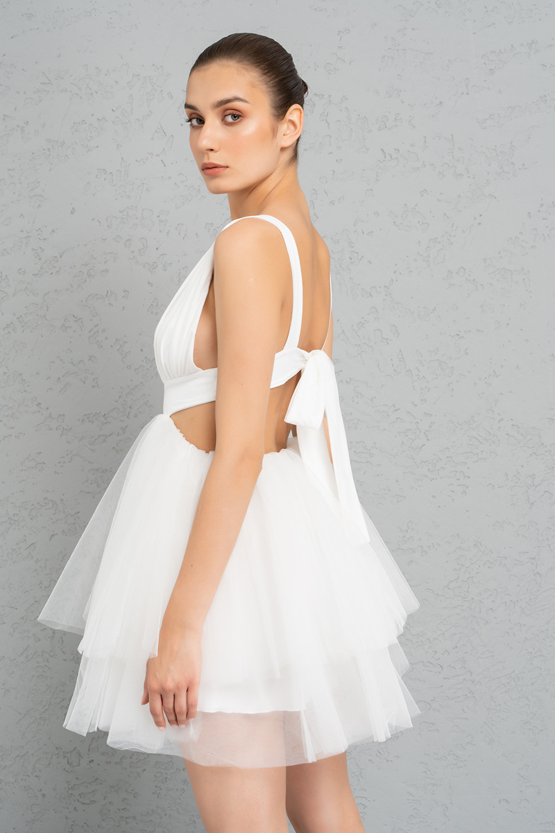 Offwhite Backless Mini Tutu Dress