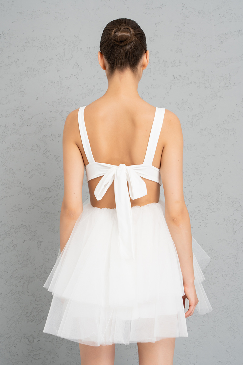 Offwhite Backless Mini Tutu Dress