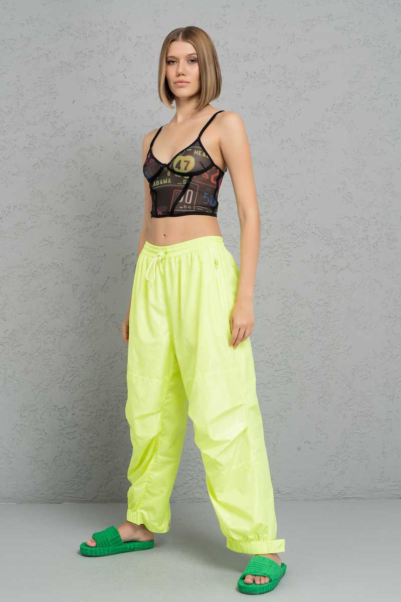 Wholesale Neon Yellow Wind Joggers with Pockets