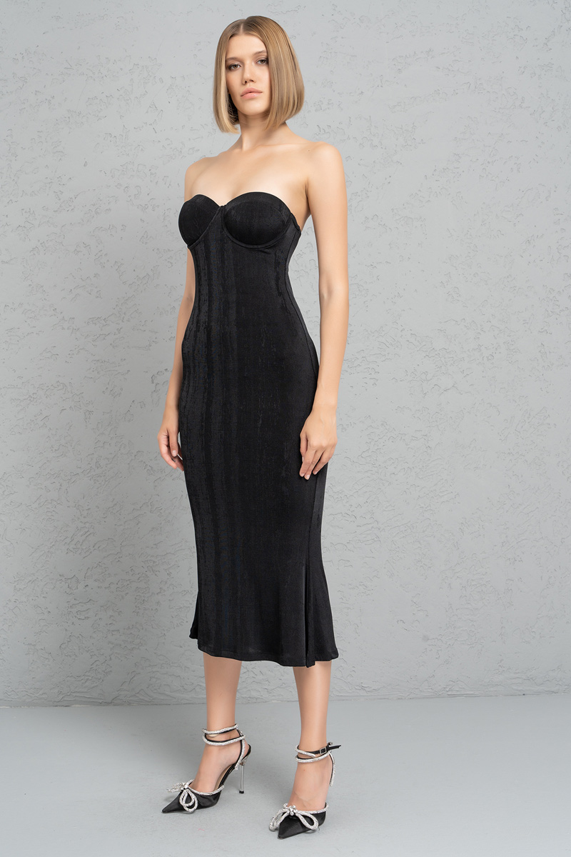 Wholesale Black Tube Dress with Padded Cups