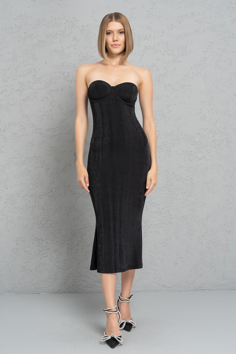 Wholesale Black Tube Dress with Padded Cups
