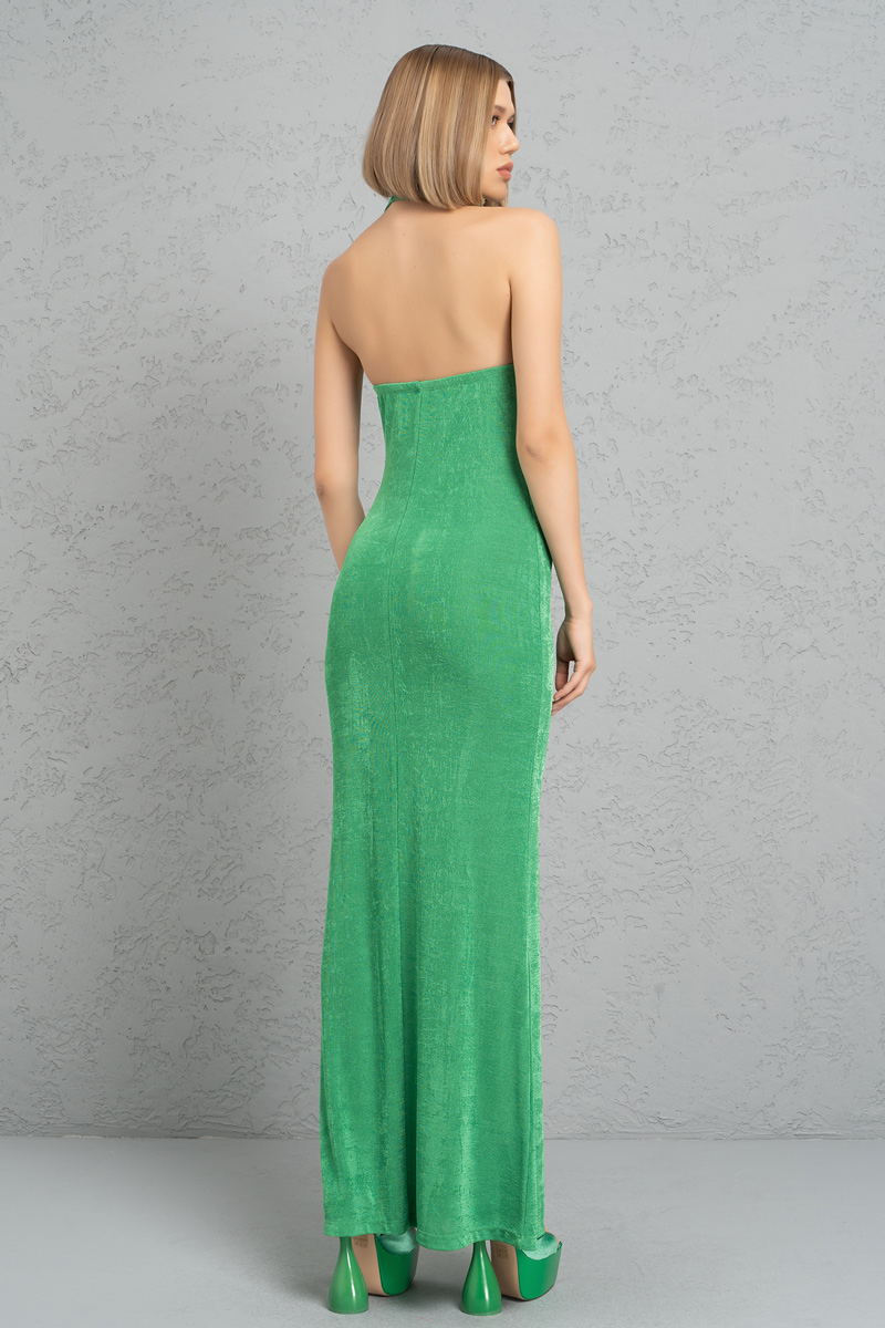 Kelly Green Plunging Maxi Dress