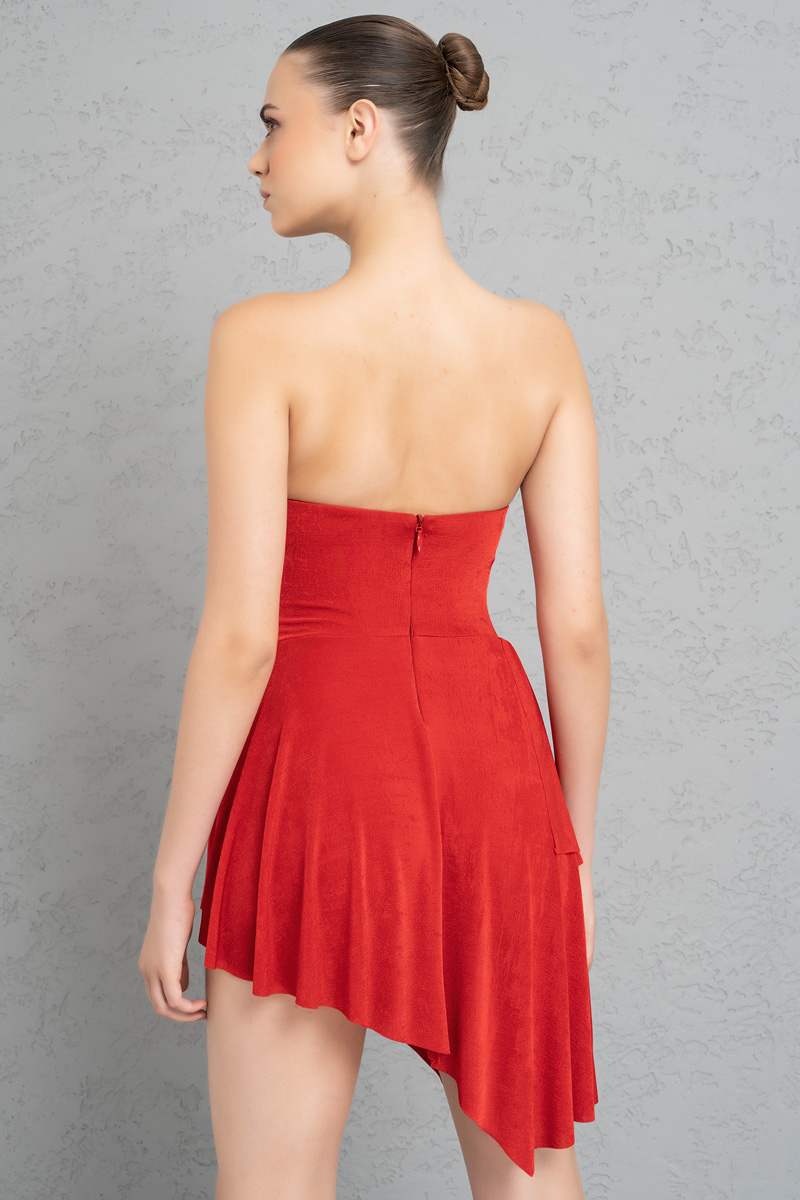 Wholesale Red Mini Dress with Interior Bodysuit