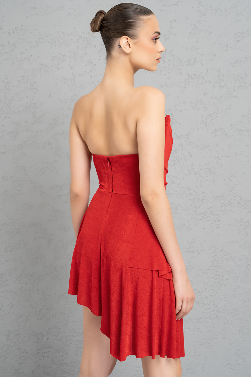 Wholesale Red Mini Dress with Interior Bodysuit