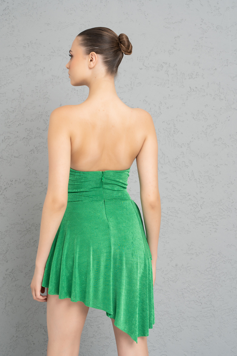 Wholesale Kelly Green Mini Dress with Interior Bodysuit