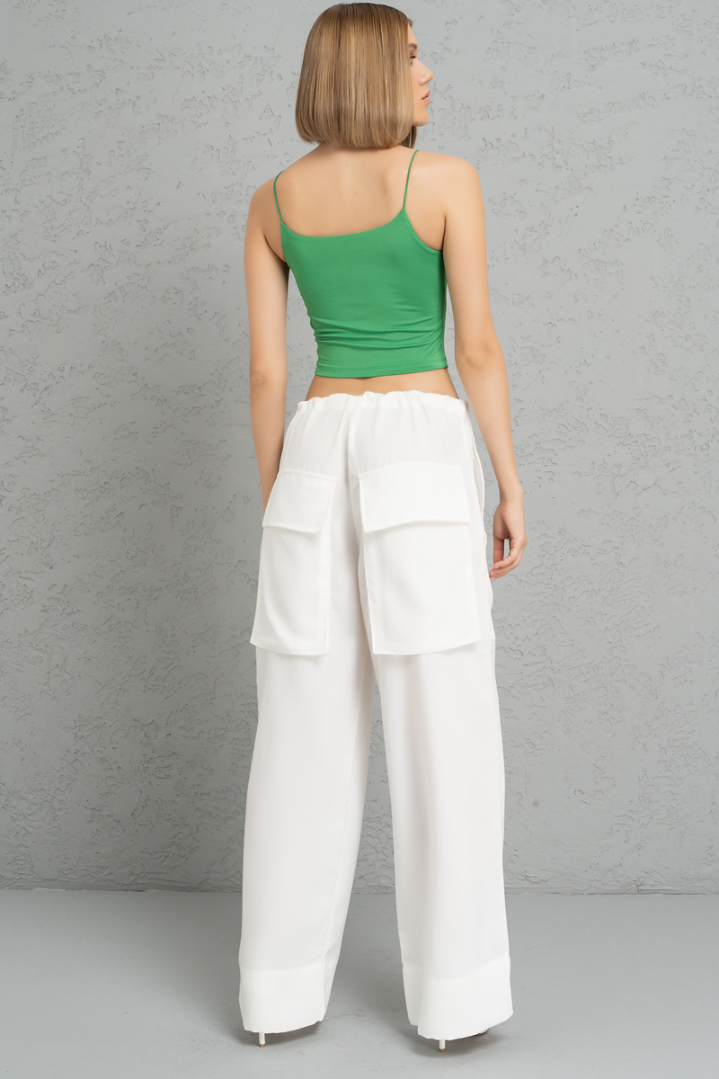 Wholesale Offwhite Loose-Fit Drawstring Pants