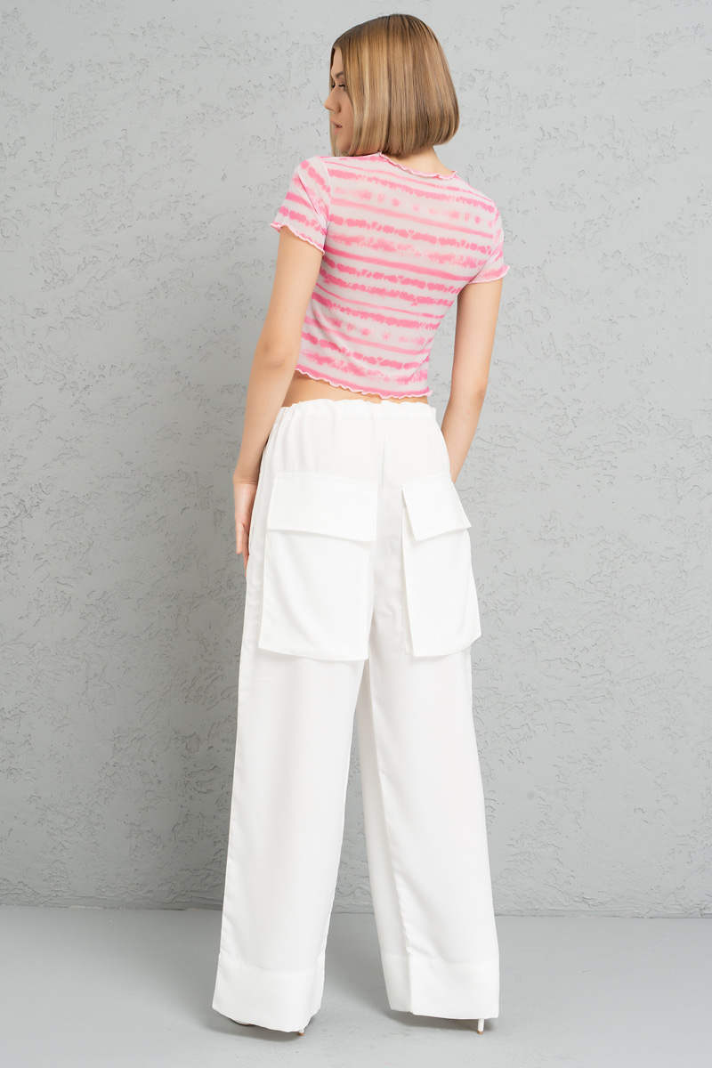 Wholesale Offwhite Loose-Fit Drawstring Pants