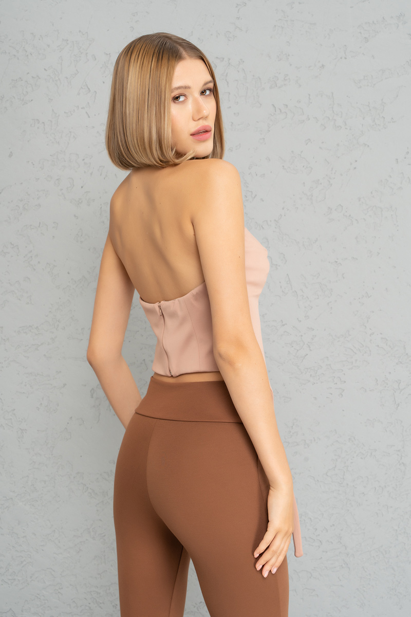Wholesale Caramel Strap-Accent Tube Top