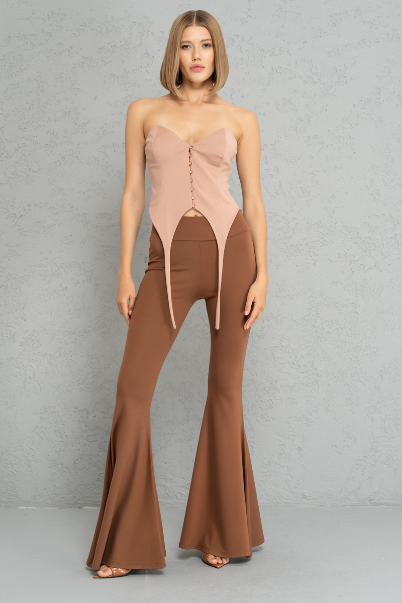 Caramel Strap-Accent Tube Top