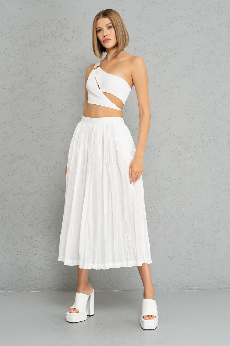 Wholesale Offwhite Flare Skirt