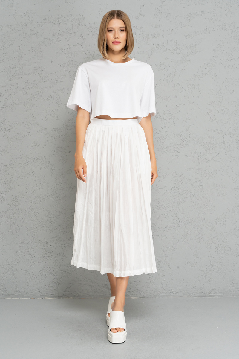 Wholesale Offwhite Flare Skirt