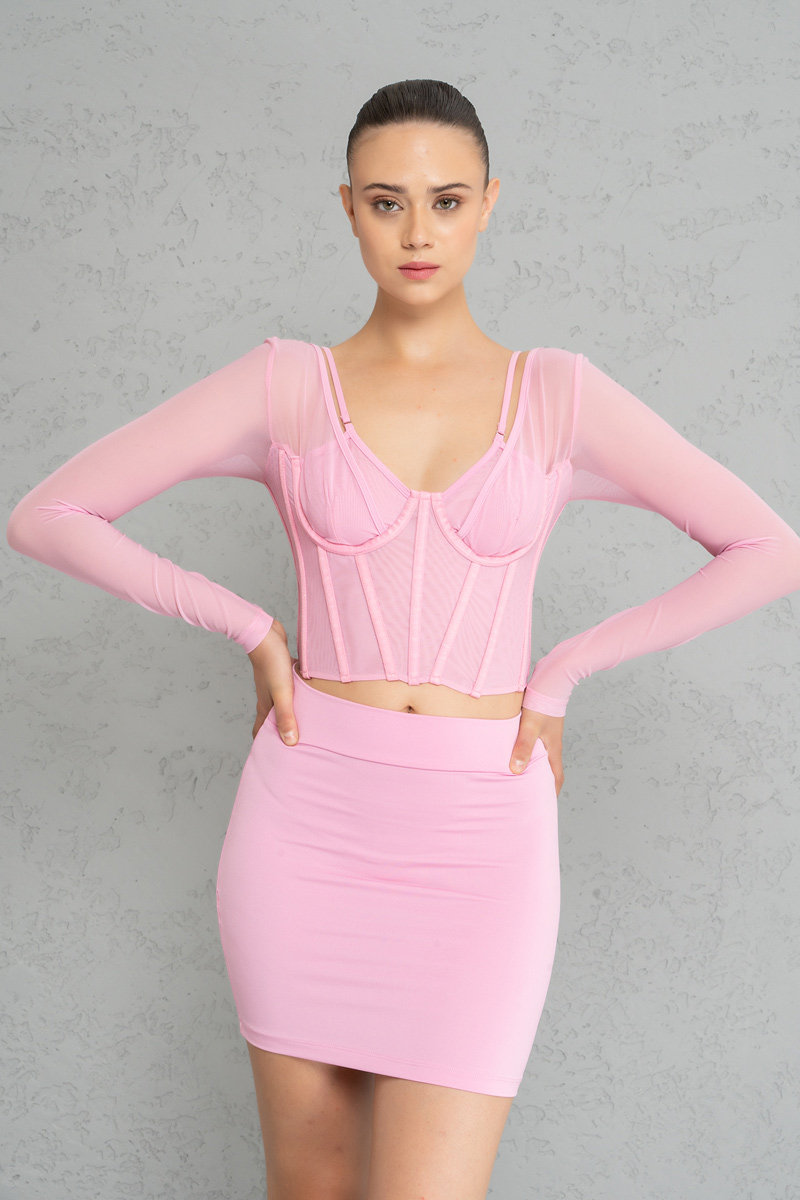 New Pink Bodycon Mini Skirt