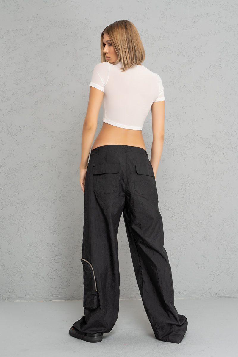 Wholesale Black Loose Pants with Pockets