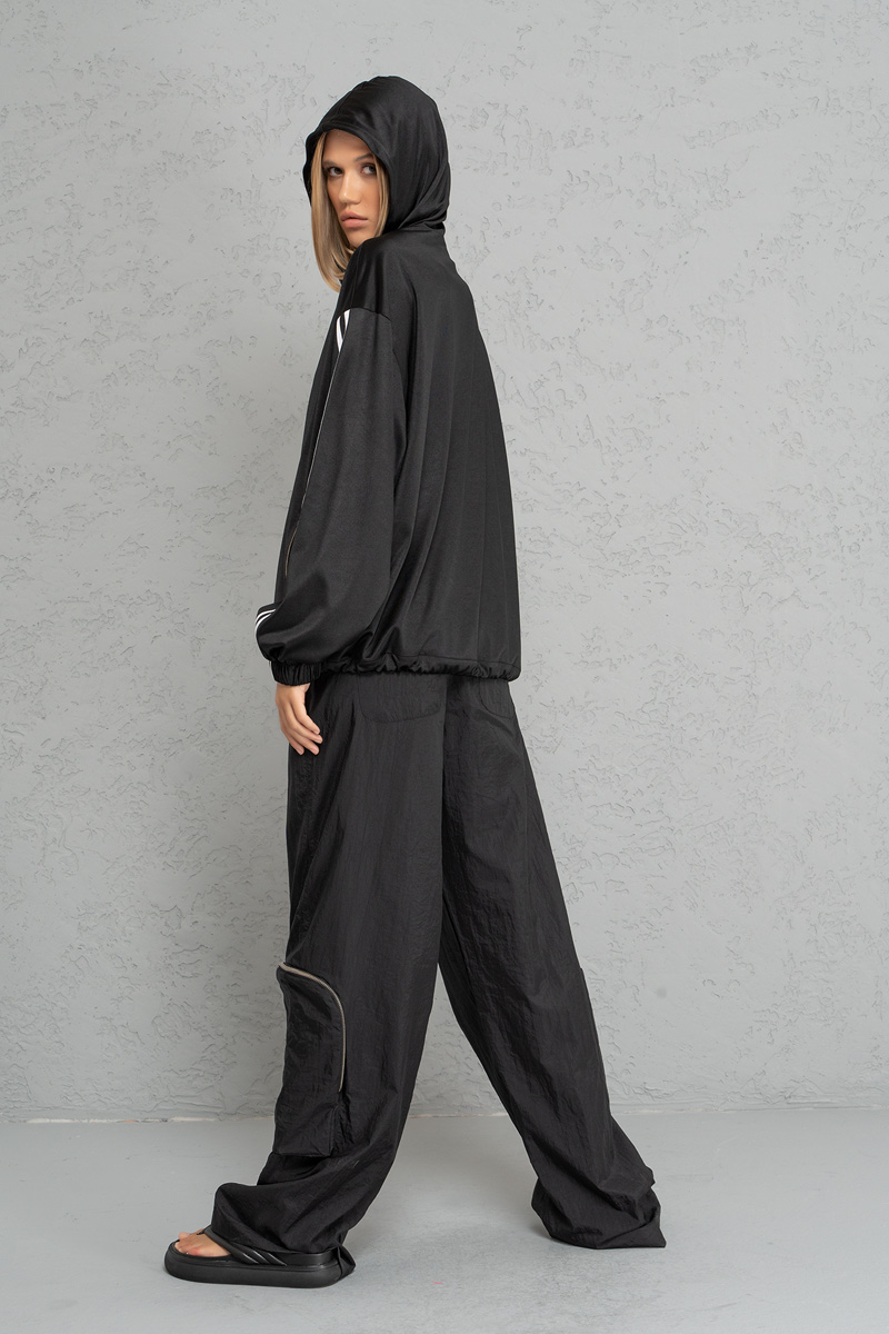 Black Loose Pants with Pockets