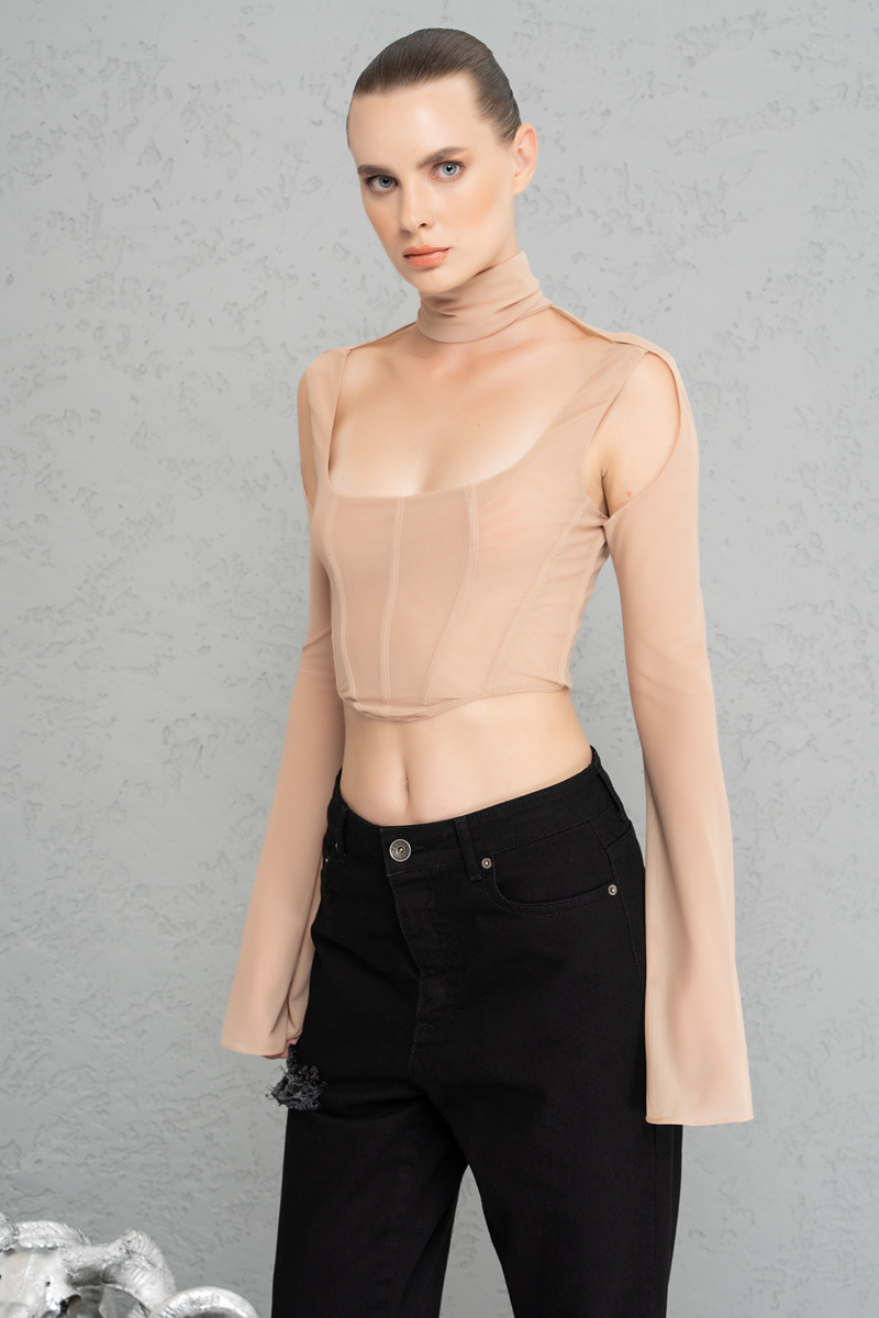 Sand Crop Mesh Top