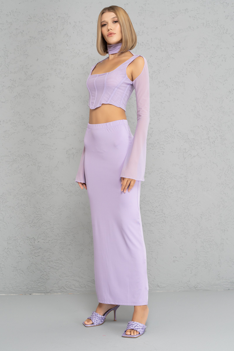 Wholesale Lilac Maxi Skirt
