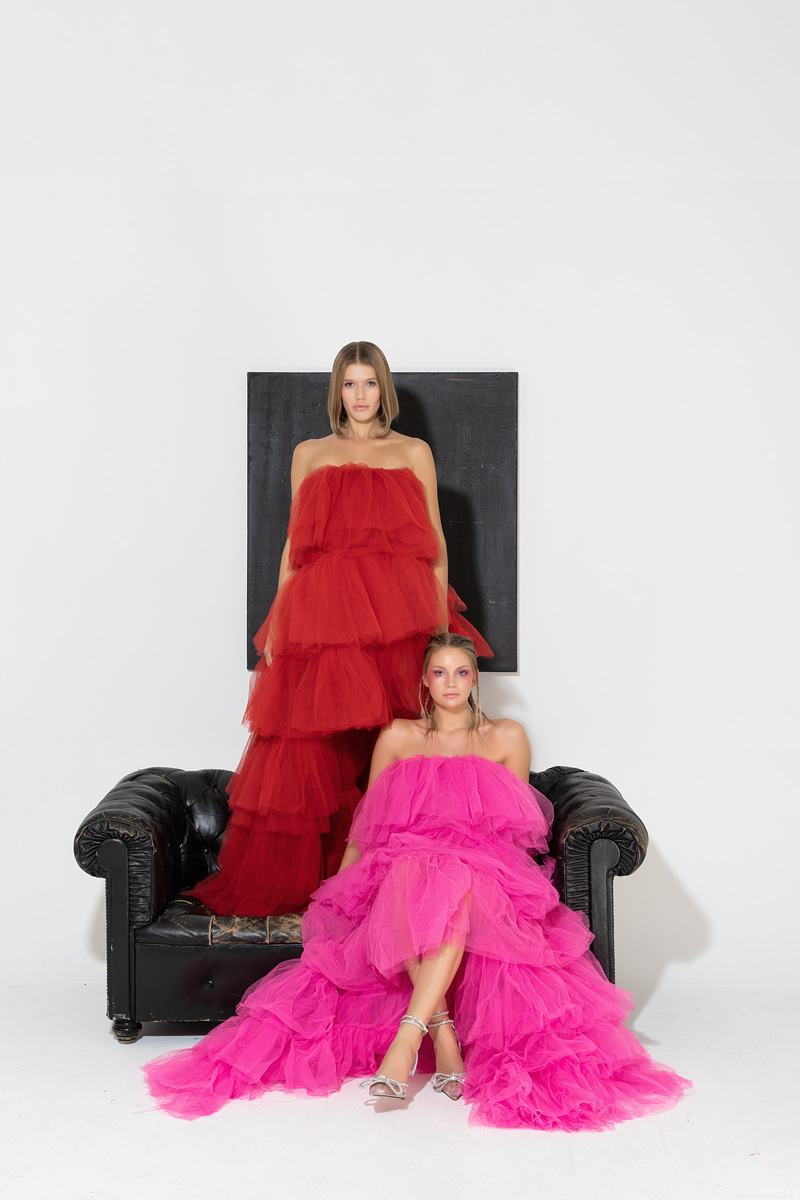 New Fuschia Ruffle Maxi Dress