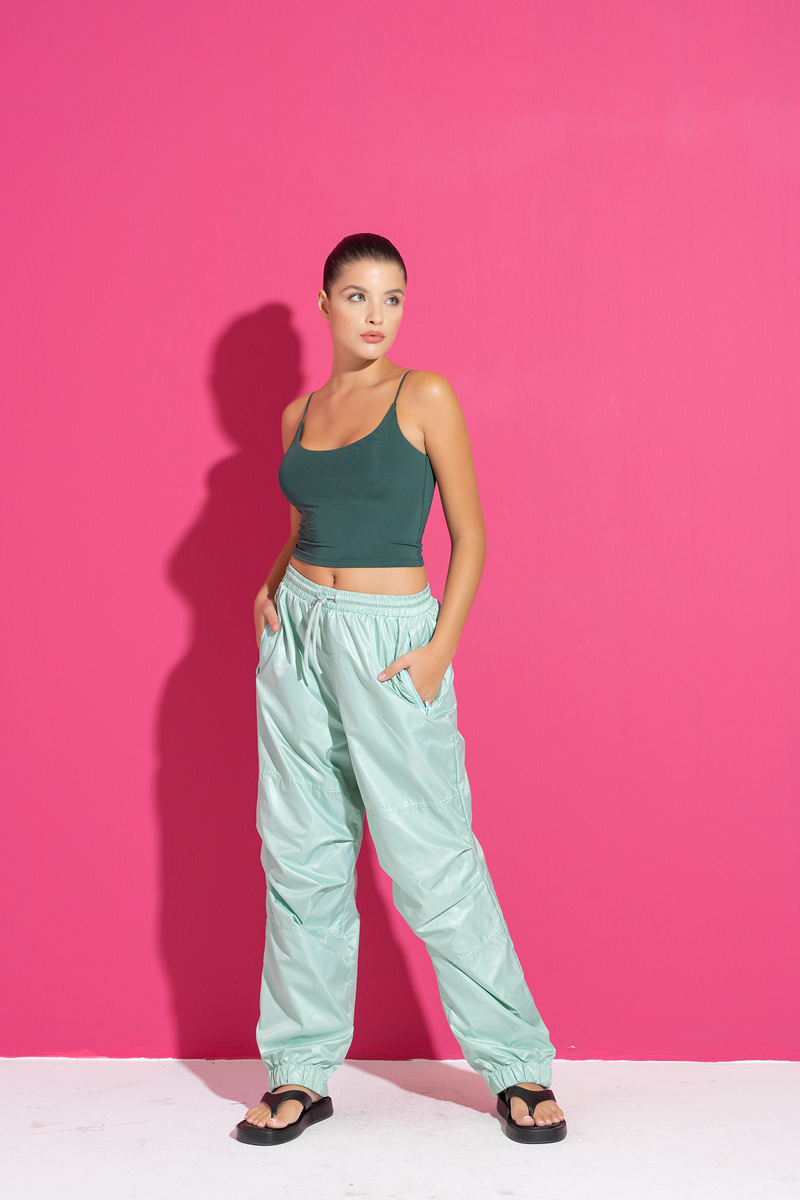 Wholesale Mint Wind Joggers with Pockets