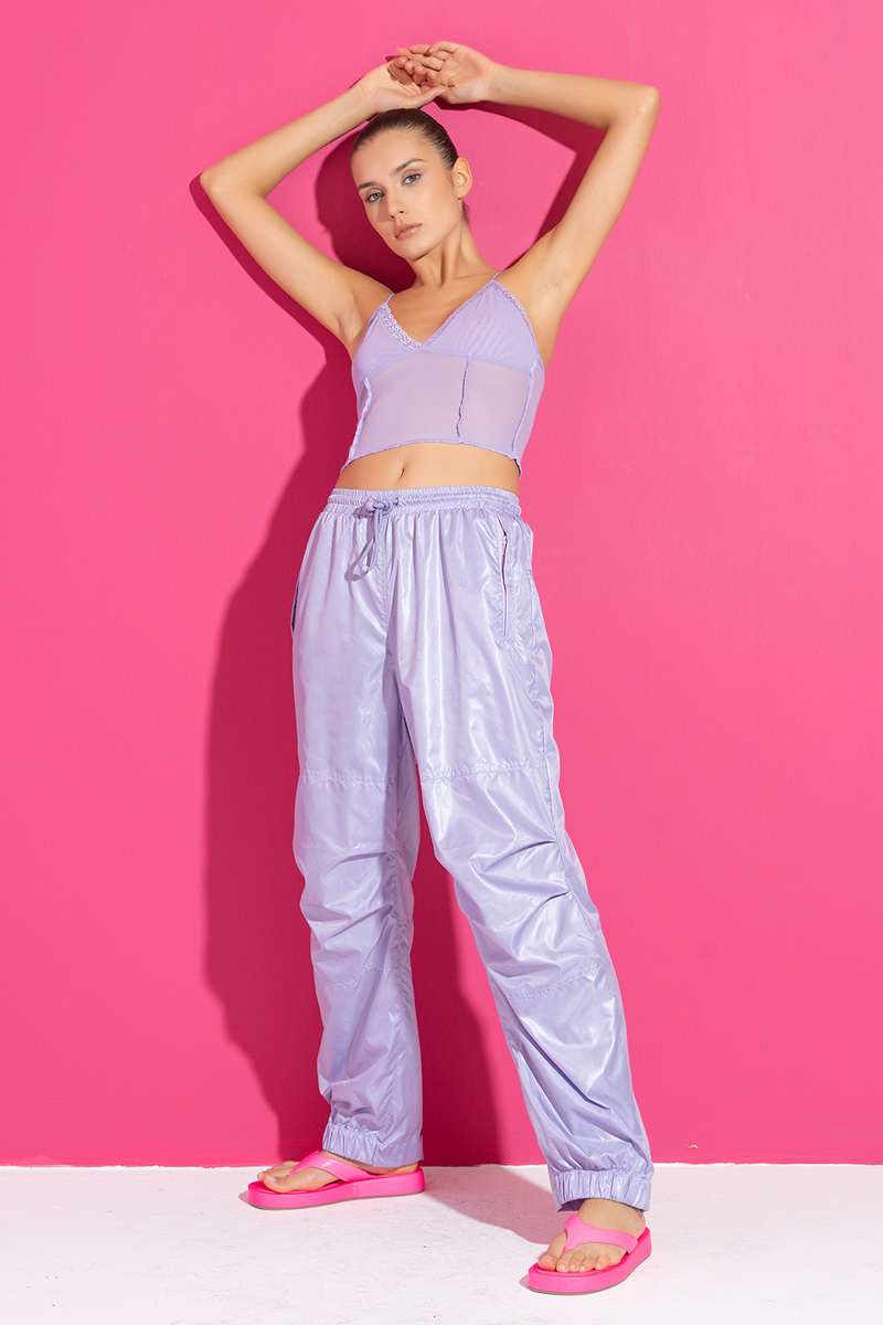Wholesale Lilac Wind Joggers with Pockets