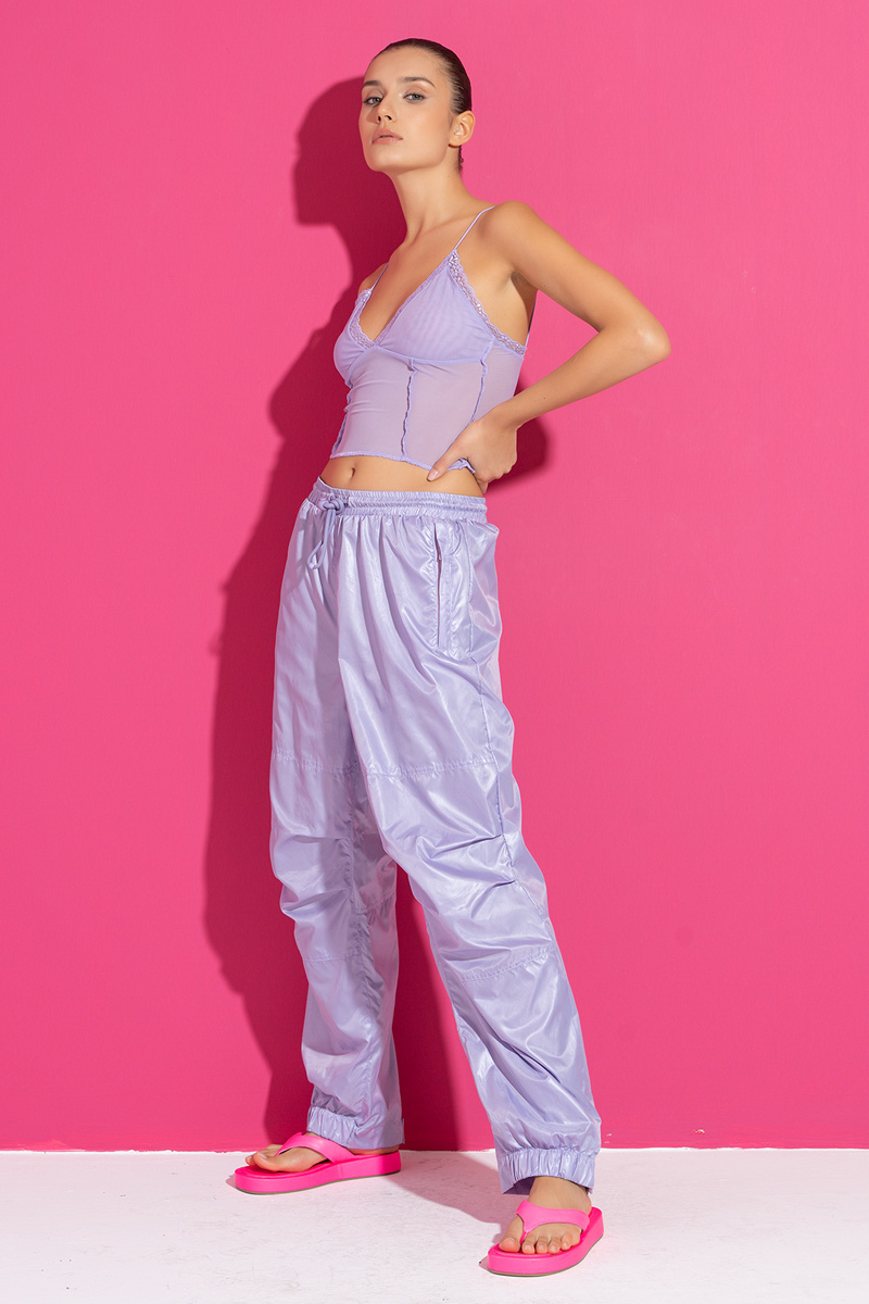 Wholesale Lilac Wind Joggers with Pockets