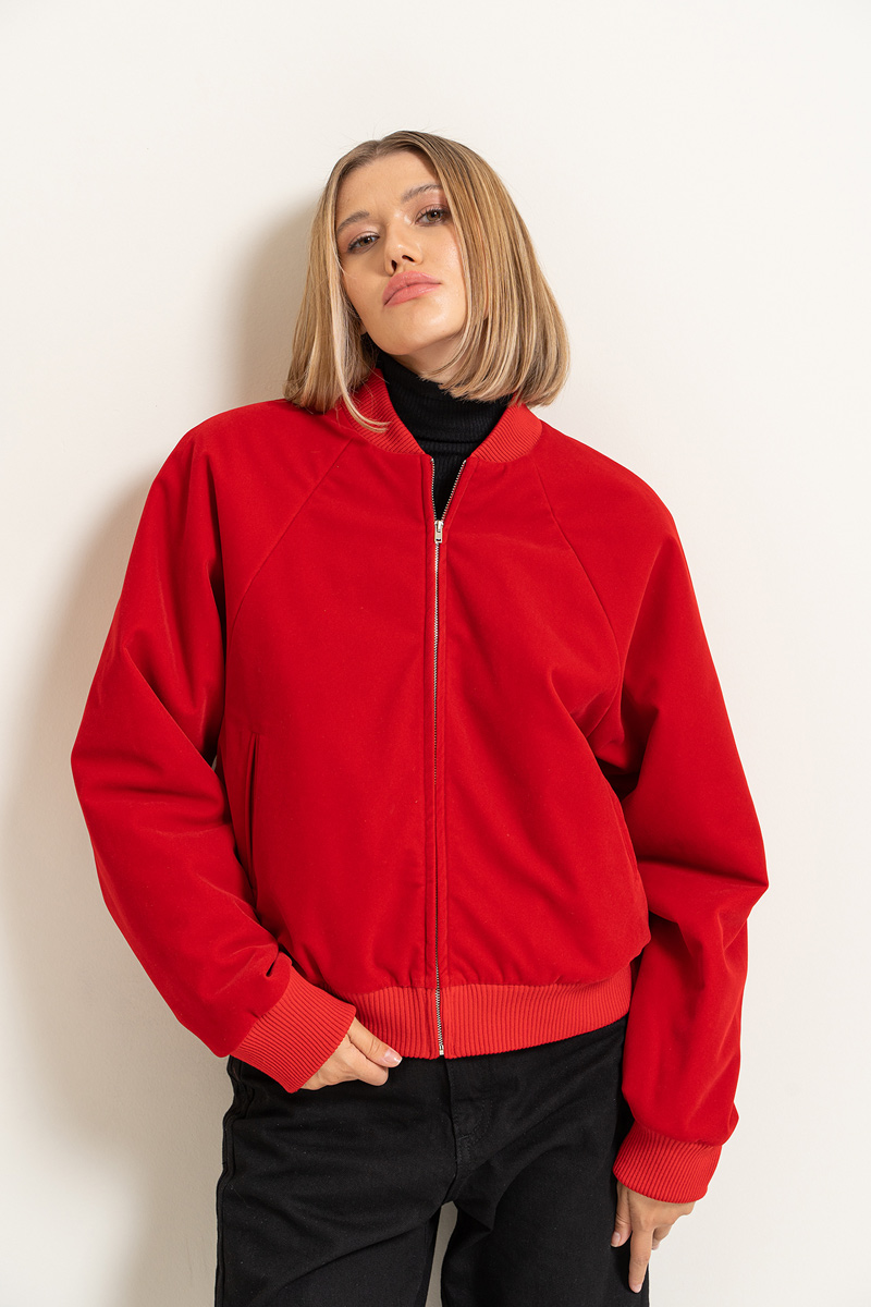 Red Velvet Coat with Interior Lining